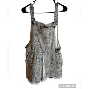 CRAZY TRAIN BIB OVERALLS SHORTS SNAKE PRINT L POCKETS